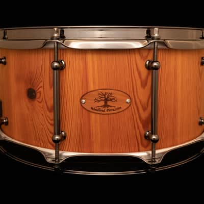 Woodland Percussion 14" x 6.5" Reclaimed Heart Pine Stave Snare Drum Natural Oil image 1