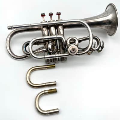 1921/2 Silver Couturier “Conical Bore” Bb/A Cornet image 6