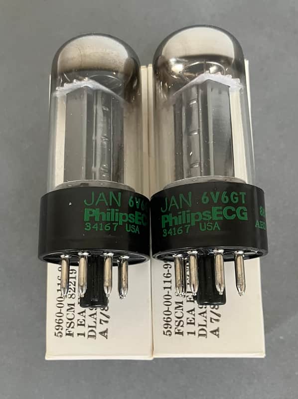 Philips JAN 6V6 GT Power Tubes - Matched Pair Tubes (2) image 1