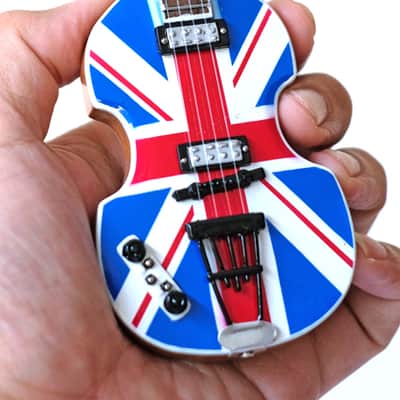 MGC The Beatles 10" Miniature Guitar Paul McCartney Violin Bass Union Jack 2010s Wood image 1