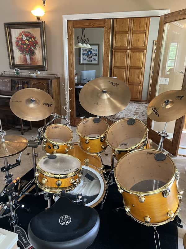 DW Collector's series 1993-1998 maple with brass rims 6 piece image 1