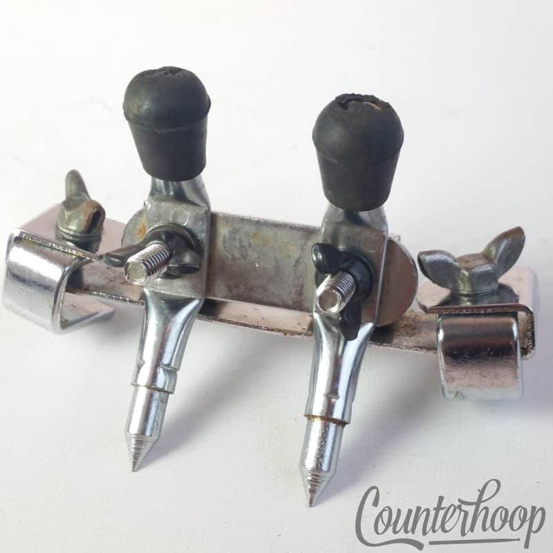 *Pearl Bass Drum Spurs Clamp-On Hoop Mount Anchor Legs Spikes Japan Vintage 60s* - Mint / 6.95/24.95 image 1