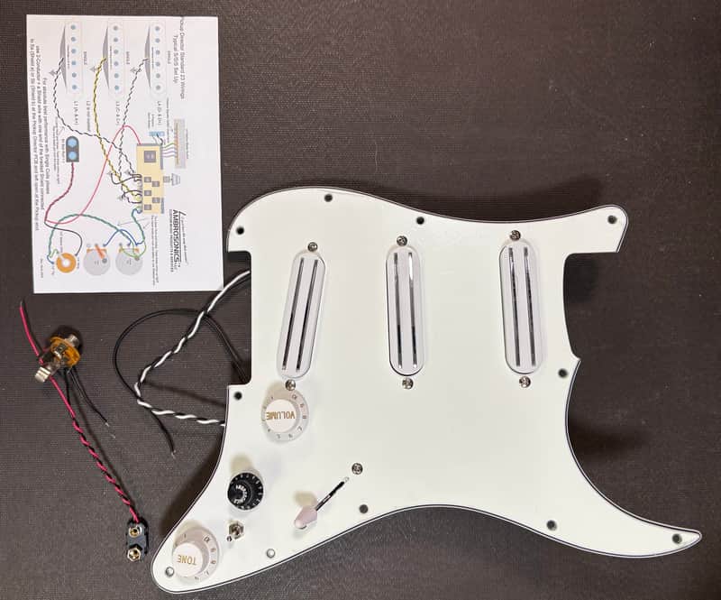 AMBROSONICS, LLC WOW, 23 Wirings! Bluetooth Programmable Pre-wired pickguard Pickup Director with FREE Pickup Composer App 2025 - Plain White image 1