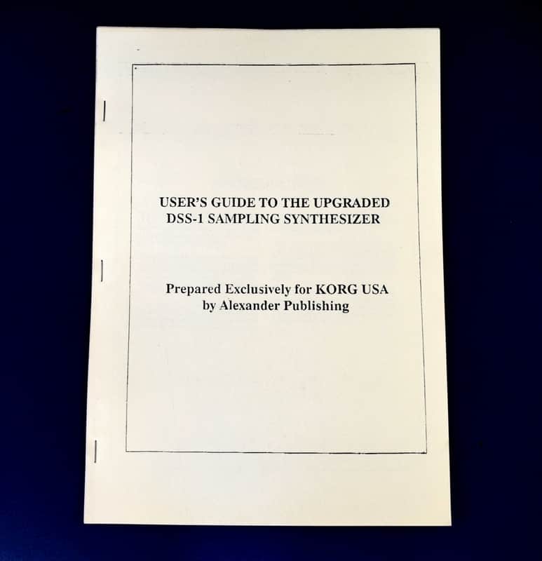 KORG DSS-1 User's Guide to the Upgraded DSS-1 Sampling Synthesizer image 1