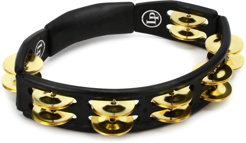 Latin Percussion Cyclops Handheld Tambourine - Black with Brass Jingles (2-pack) Bundle image 1