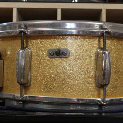 1960s Slingerland 5.5x14 Super Gene Krupa Snare Drum in Sparkling Gold Pearl image 4