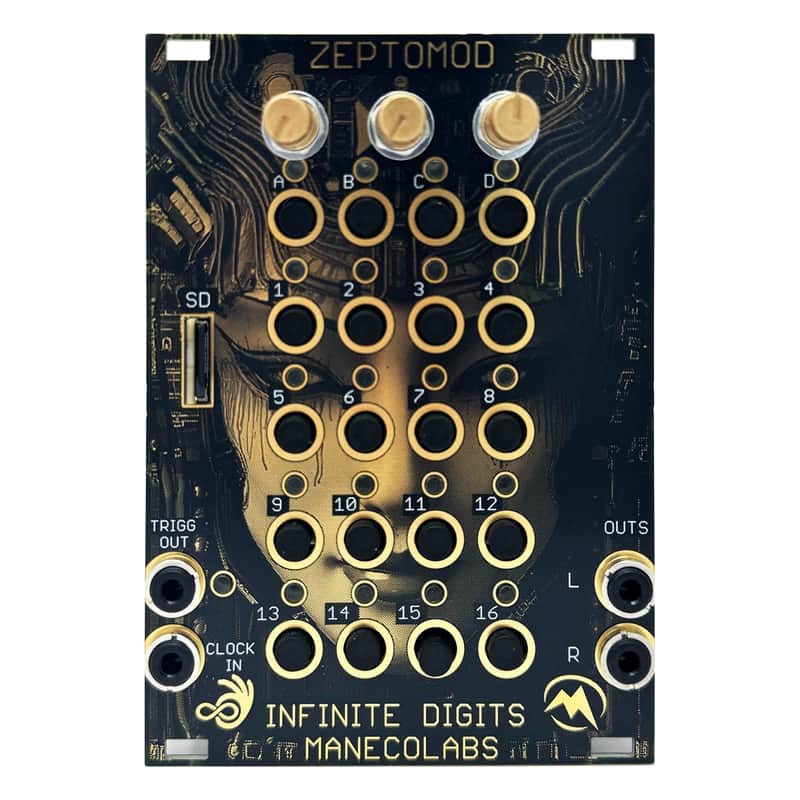Maneco Zeptomod Eurorack Sample Player Module (Black & Gold) image 1