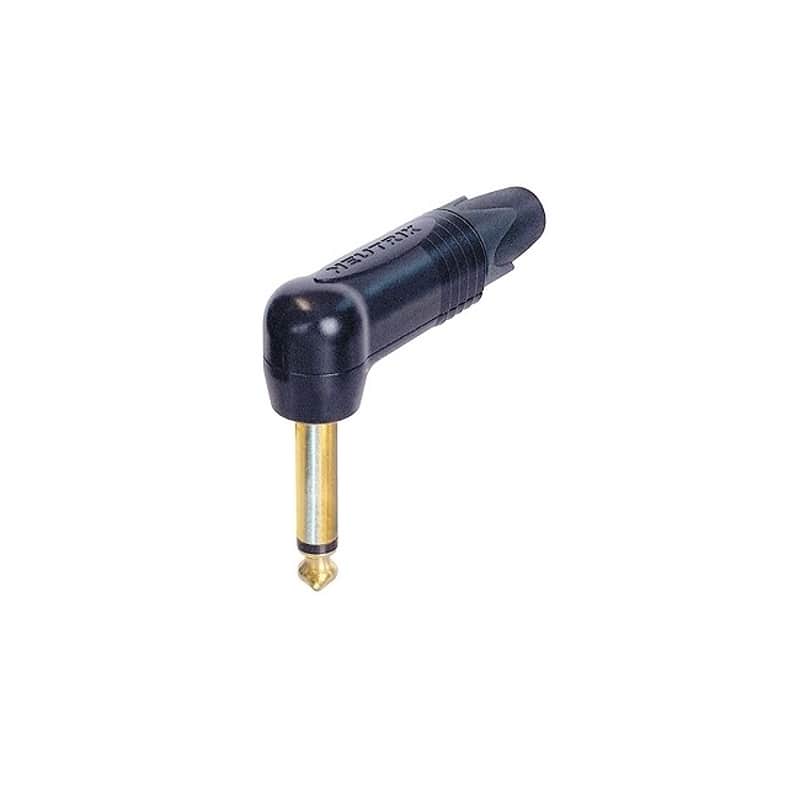 Neutrik 1/4" TS Right Angle Phone Plug (Black/Gold) NP2RX-B image 1