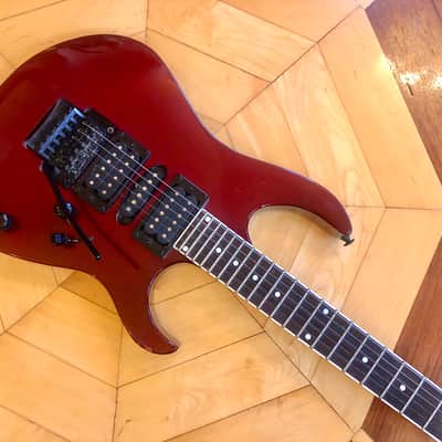 VINTAGE SX Electric HSS, FAT, 24 FRET ELECTRIC GUITAR  w/ Floyd Rose in Wine Red image 8