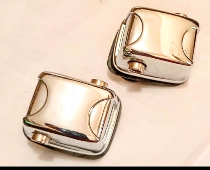 TAMA VINTAGE OFFSET PICCOLO SNARE DRUM LUGS PAIR  90's - CHROME - FREE SHIP TO C-USA! image 1
