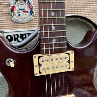 Vintage 1980s Hondo Professional Series Japan H-1010 Walnut Electric Guitar OHSC image 4