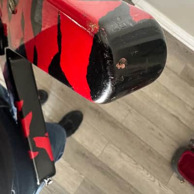 Hamer Vector Flying V 1985 - Red and Black Zulu Bengal Tiger Finish Electric GUI image 14