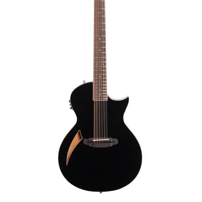 ESP LTD TL-12 Thinline 12-String Acoustic Electric Guitar Black image 2