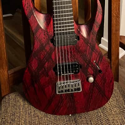Solar Guitars A2.7CANIBALISMO+ 2024 - BLOOD RED OPEN PORE W BLOOD SPLATTER image 1