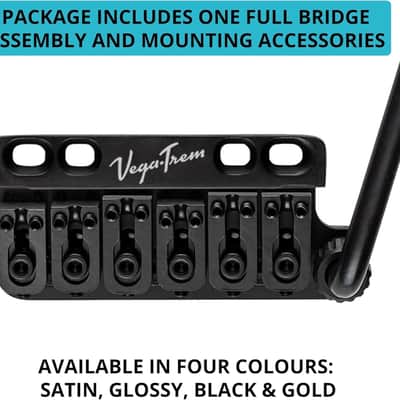 Vega-Trem VT1 Special Standard 6-Screw Stratocaster Guitar Tremolo Bridge For Strat No Mods Easy Installation (Black, Right) image 3