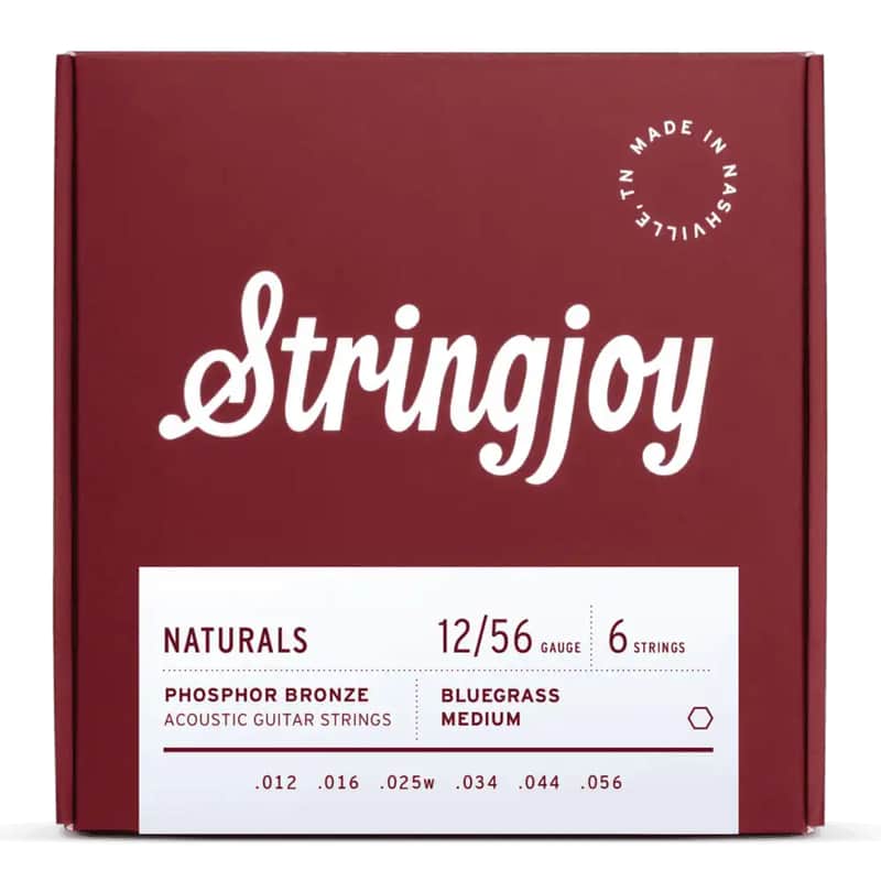Stringjoy Naturals Phosphor Bronze Acoustic Guitar Strings | 12-56 (Bluegrass Medium) image 1