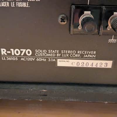 Luxman R-1070 Receiver ~ Collector Grade Single-Owner w' OEM Matching Serial Box & Manuals image 17