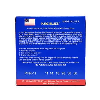 DR PHR-11 Pure Blues Vintage Pure Nickel Electric Guitar Strings 11-50 - Electric Guitar Strings image 2