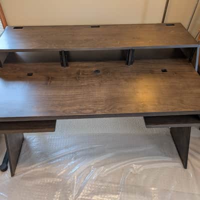 Output Platform Studio Desk 2018 with Keyboard Tray and Risers - Kodiak Brown image 7