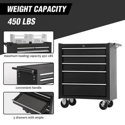 5-Drawer Mobile Studio Gear Chest – Locking Tool Cabinet for Guitarists, Producers & Audio Engineers | Rolling Organizer for Cables, Pedals, Mics & More image 4