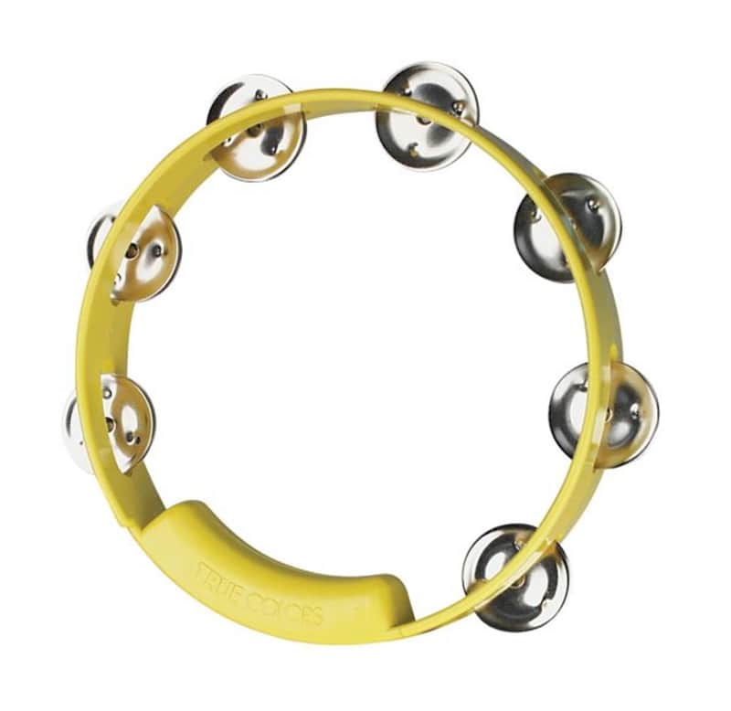 Rhythm Tech TC4058 True Colors Tambourine. Yellow 8" image 1