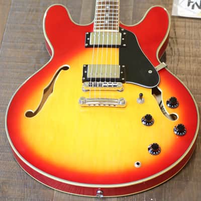 Jay Turser ES-335 Style Semi-Hollow Electric Guitar Cherry Sunburst + Gig Bag image 2