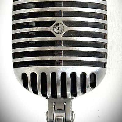 Vintage 1940s Shure 55 Dynamic Microphone, gorgeous & working, w/stand-cable image 5