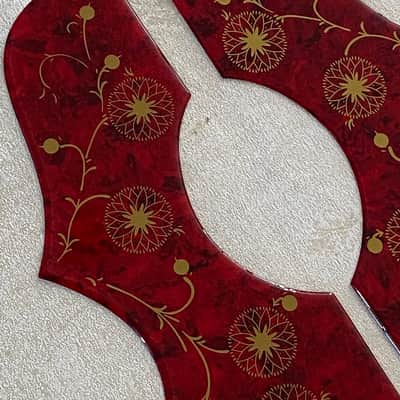 2 Pcs Acoustic Guitar Pickguard Self Adhesive Sheet For Gibson J200 SJ200 ,Crystal Red image 2