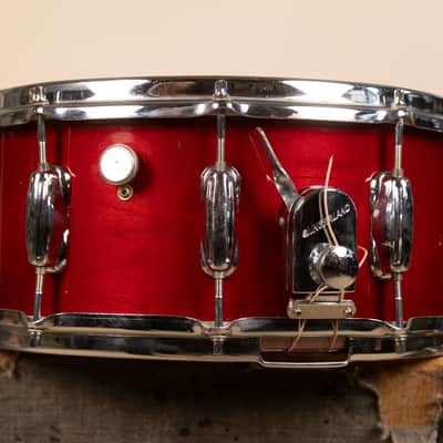 1990s Slingerland 6.5x14 Artist Cherry Stain Snare Drum image 7