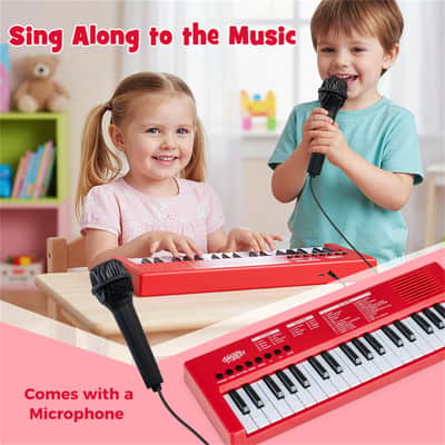 Ozici 37 Keys Kids Electronic Keyboard with Microphone, 8 Tones & 8 Rhythms Piano Toy image 4