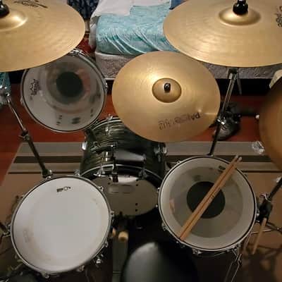 Ludwig Classic Maple Fab Outfit 9×12 / 14x14 / 14x20 Drum Set 1966 - Black Oyster Pearl image 1