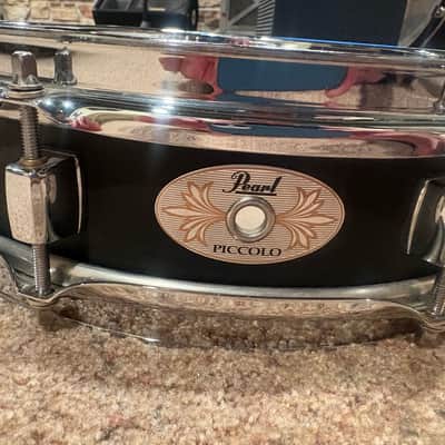 Pearl S1330B/C103 13x3" Steel Piccolo Snare Drum 2010s - Piano Black image 2