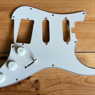 Vintage Circa 1970s Stratocaster Guitar Scratchplate HSS Slanted Part Loaded image 1