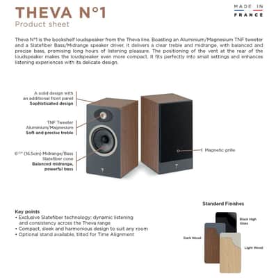 Focal Theva N°1-2-Way Bookshelf Loudspeakers, Pair, Light Wood - FTHEVAN1LW image 6