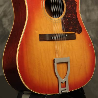 1966 Gibson B-45-12 string Dreadnought flattop acoustic Cherry Sunburst image 10