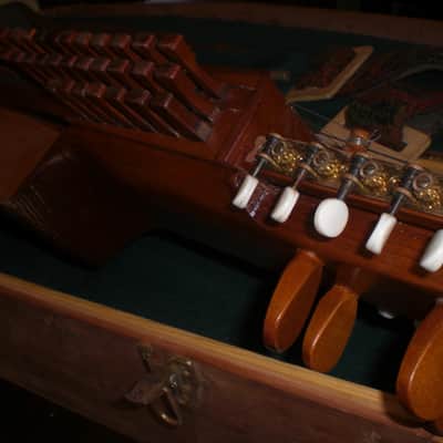 Swedish Nyckelharpa keyed fiddle folk instrument chromatic sympathetic strings world 20 stops on top image 12
