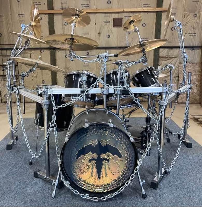 The Actual Legendary Chain Drum Set of Queensryche’s Scott Rockenfield. RARE! One-of-a-kind! image 1