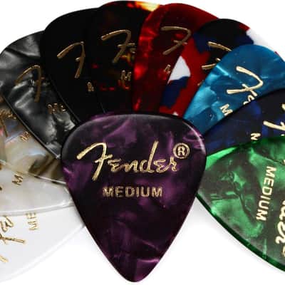 Fender Standard Stratocaster HSS Electric Guitar Aqua Marine Meta Bundle with Fender Classic Guitar Picks 12-Pack, 10ft Series Instrument Cable Black, Logo Guitar Strap 2in Black with White image 2