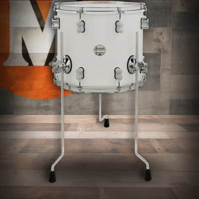 PDP Concept Maple 12x14 Floor Tom Pearlescent - White Lacquer w/ Chrome Hardware (PDCM1214TTPW) image 1