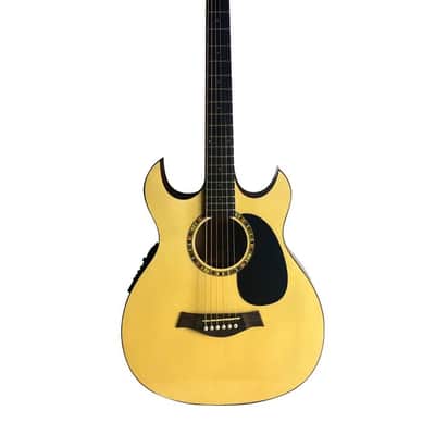 Thin Line Acoustic Electric Guitar 6 String Double Cutaway Sunburst image 1