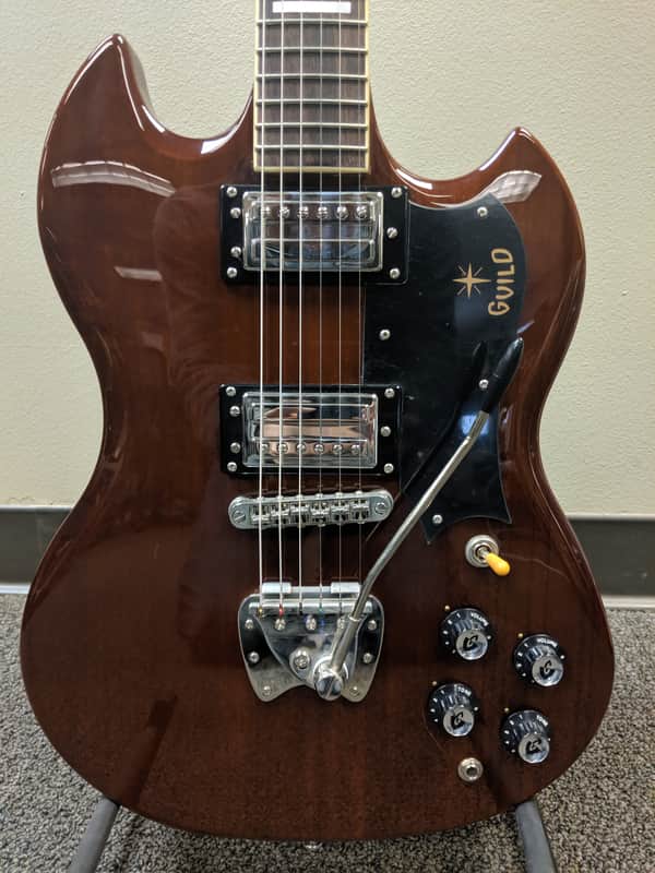 Guild S-100 Polara Prototype with Hagstrom Tremar - Factory 2nd 2016 Natural Dark Mahogany image 1