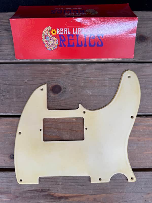 Real Life Relics Aged Cream Telecaster® Pickguard 1 Ply 8 Hole Beveled With Pickup Screw Holes    [PGAU4] image 1