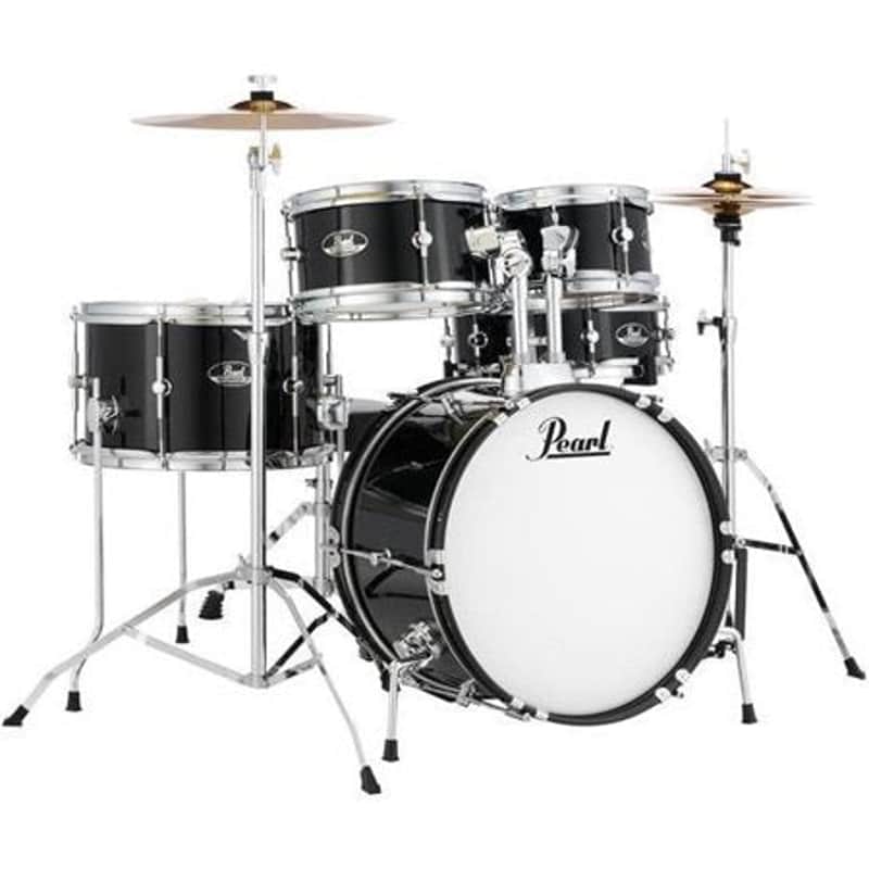 Pearl RSJ465CC31 RoadShow JUNIOR Series 5-Piece Kit W/ Hardware & Cymbals-#31 Jet Black image 1