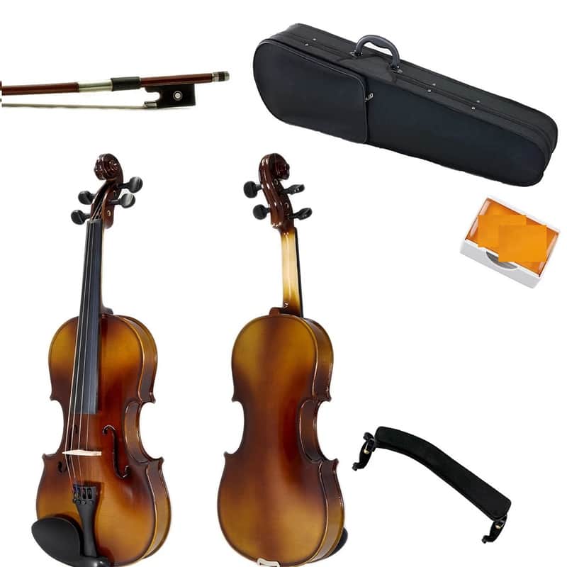 1/4 Solid Wood Violin w Case One Bow Rosin Tuner image 1
