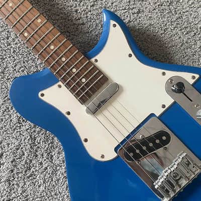 Blue Mini Electric Guitar, Solid Basswood Body, Maple Neck, Rosewood Fingerboard image 7