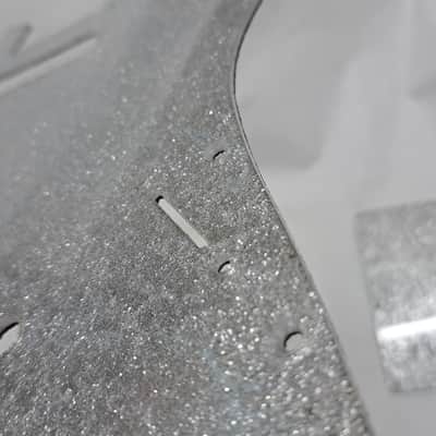 Platinum Silver Sparkle Glitter HXS HS pickguard + trem cover set Fits Fender Strat Stratocaster image 11