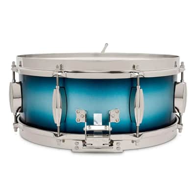 Slingerland Radio King Solid Maple Snare Drum 14x5.5 Blue & Silver Lacquer image 4