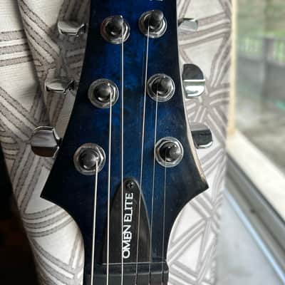 Schecter Omen Elite-6 See-Thru Blue Burst upgrades image 1
