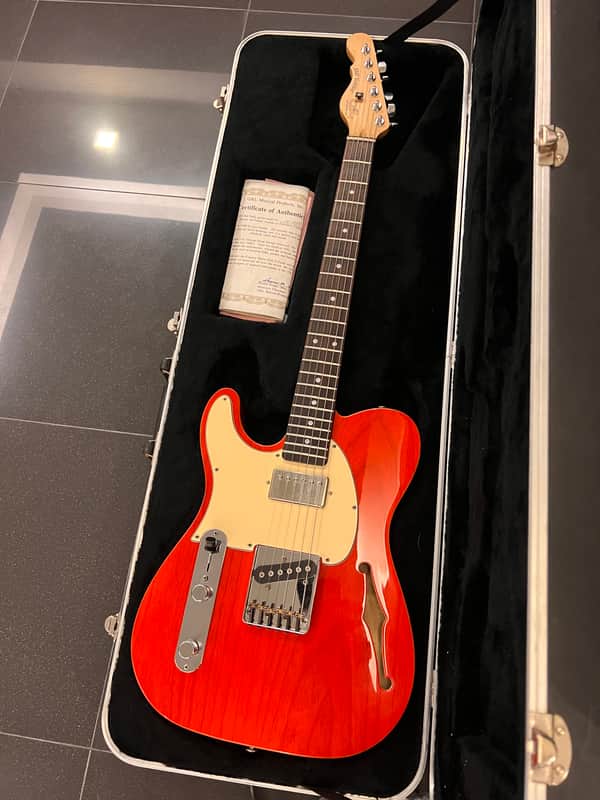 Left-handed G&L ASAT Bluesboy Semi Hollow 2010s - Clear Orange image 1