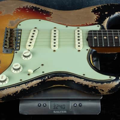 Fender Custom Shop Kyle McMillin Masterbuilt 61 Strat Super Heavy Relic 3 Tone Sunburst R148517 image 5